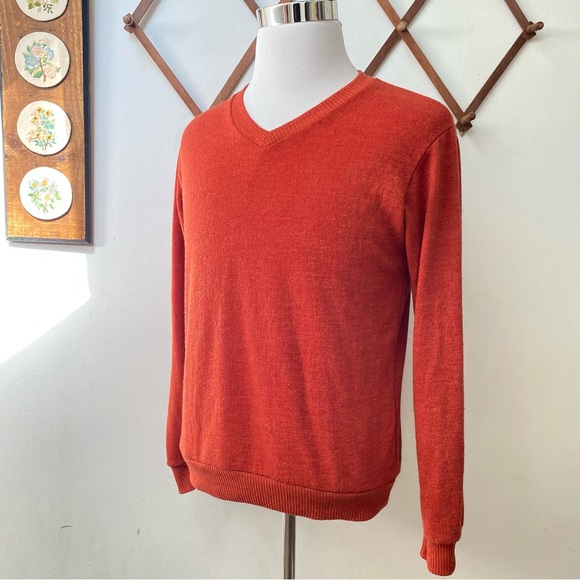 Terrycloth Burnt Orange Sweater - Picture 8 of 12